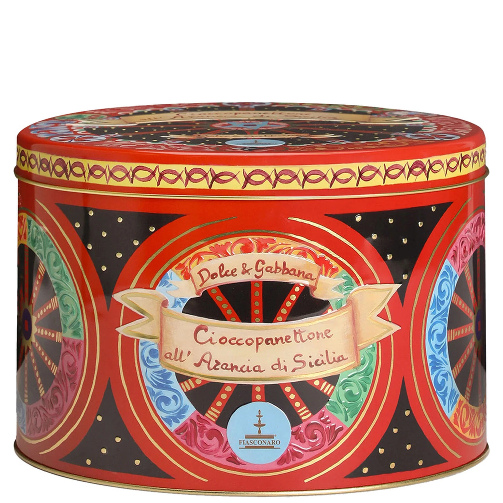 1 Kg Sicilian Orange Cioccopanettone with Red Tin Box