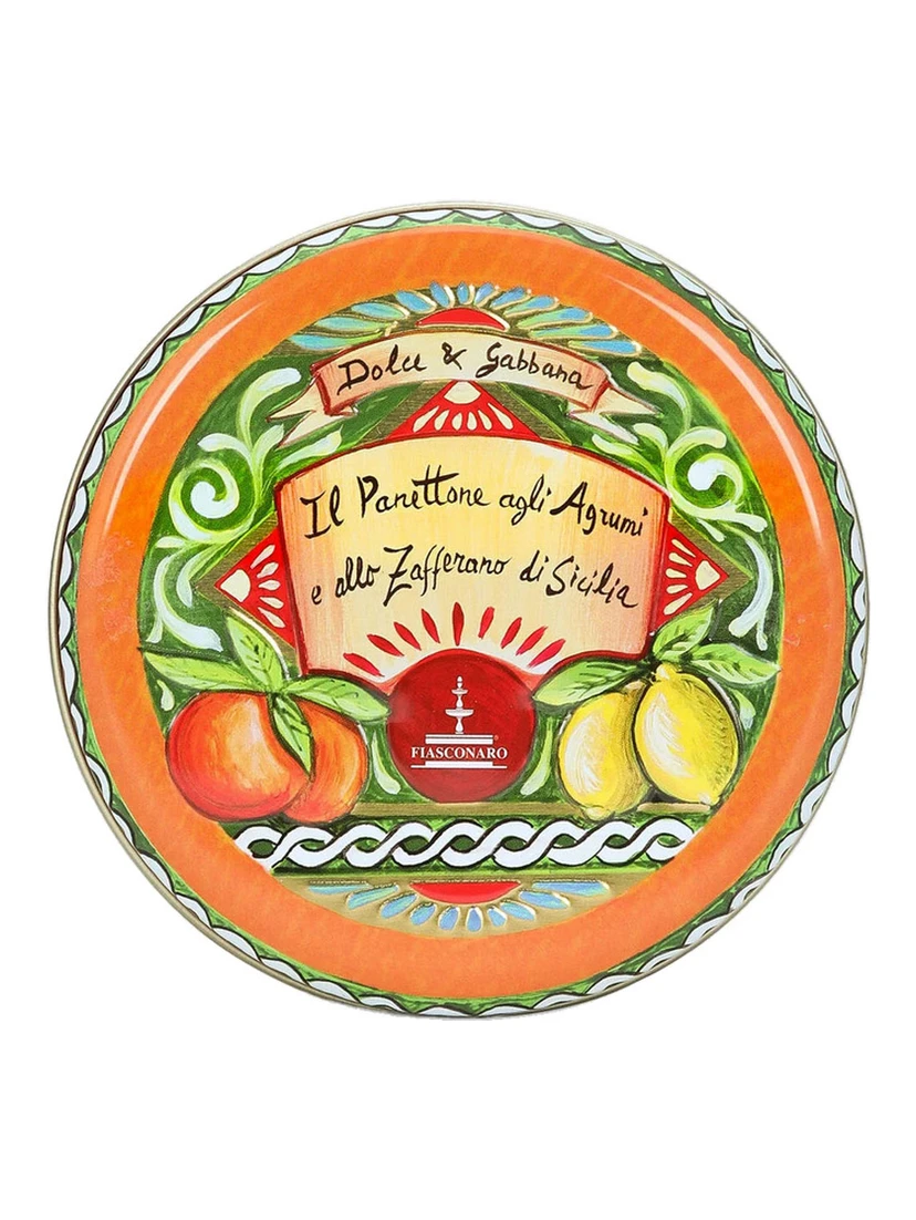 100 g Sicilian Citrus and Saffron Panettone with Green Tin Box