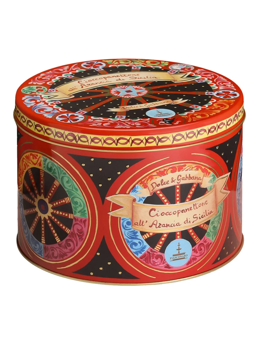 1 Kg Sicilian Orange Cioccopanettone with Red Tin Box