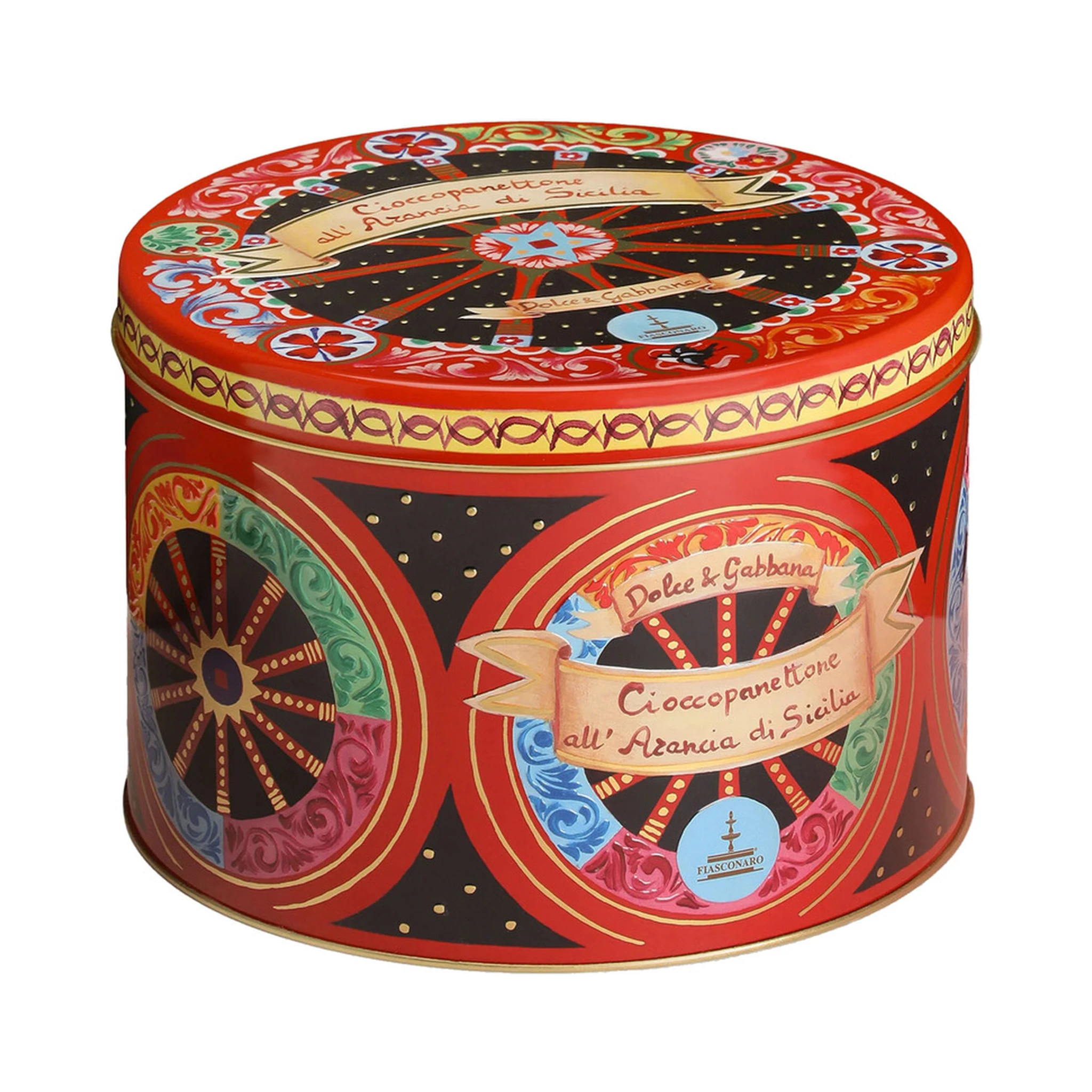 1 Kg Sicilian Orange Cioccopanettone with Red Tin Box