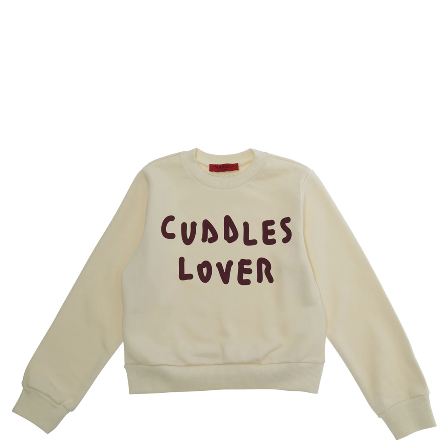 White Crewneck Sweatshirt with Print on the Front in Cotton Girl