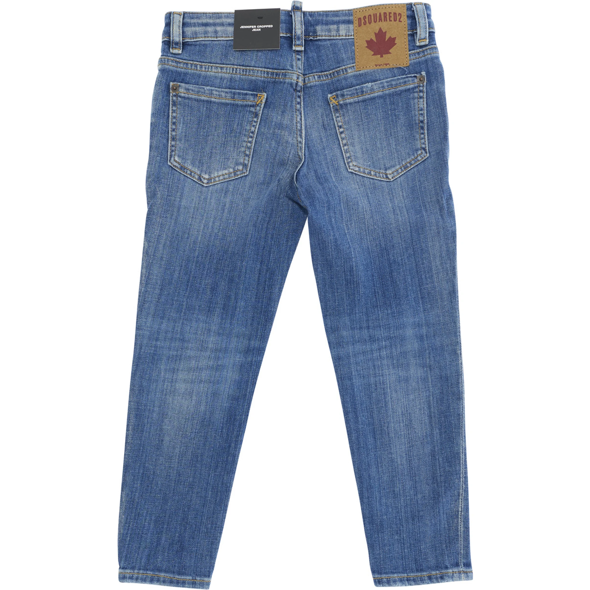 Jennifer Blue Jeans with Ripped Details and Logo Patch on the Rear in Denim Girl