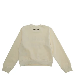White Crewneck Sweatshirt with Print on the Front in Cotton Girl