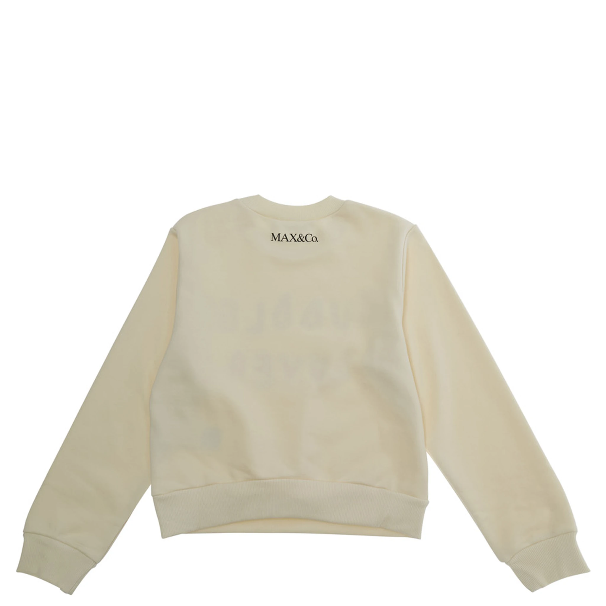 White Crewneck Sweatshirt with Print on the Front in Cotton Girl