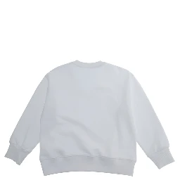 White Crewneck Sweatshirt with Numeric Logo on the Front in Cotton Boy
