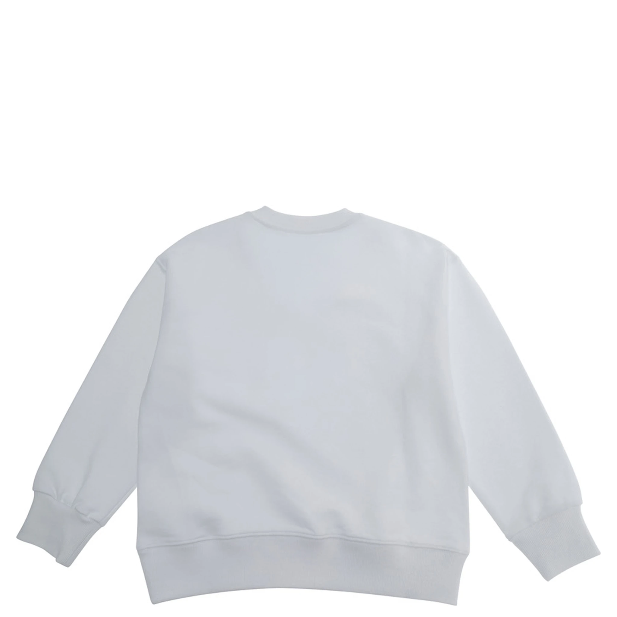 White Crewneck Sweatshirt with Numeric Logo on the Front in Cotton Boy