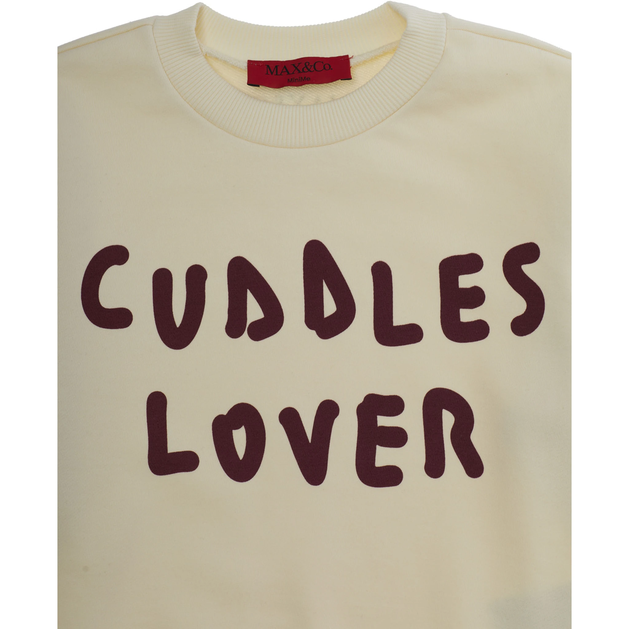 White Crewneck Sweatshirt with Print on the Front in Cotton Girl