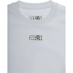 White Crewneck Sweatshirt with Numeric Logo on the Front in Cotton Boy