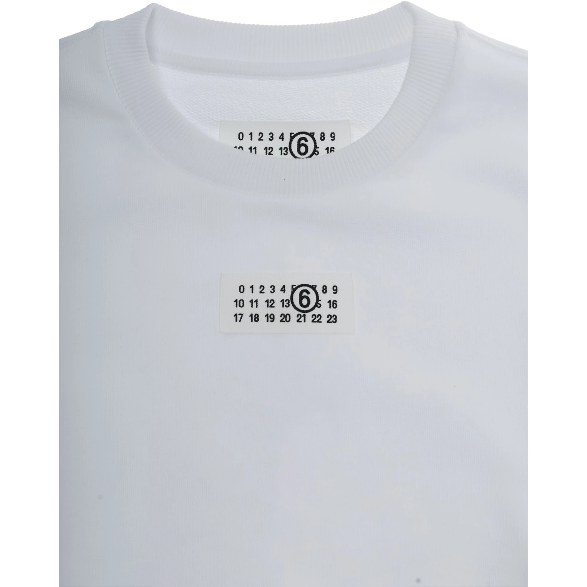 White Crewneck Sweatshirt with Numeric Logo on the Front in Cotton Boy