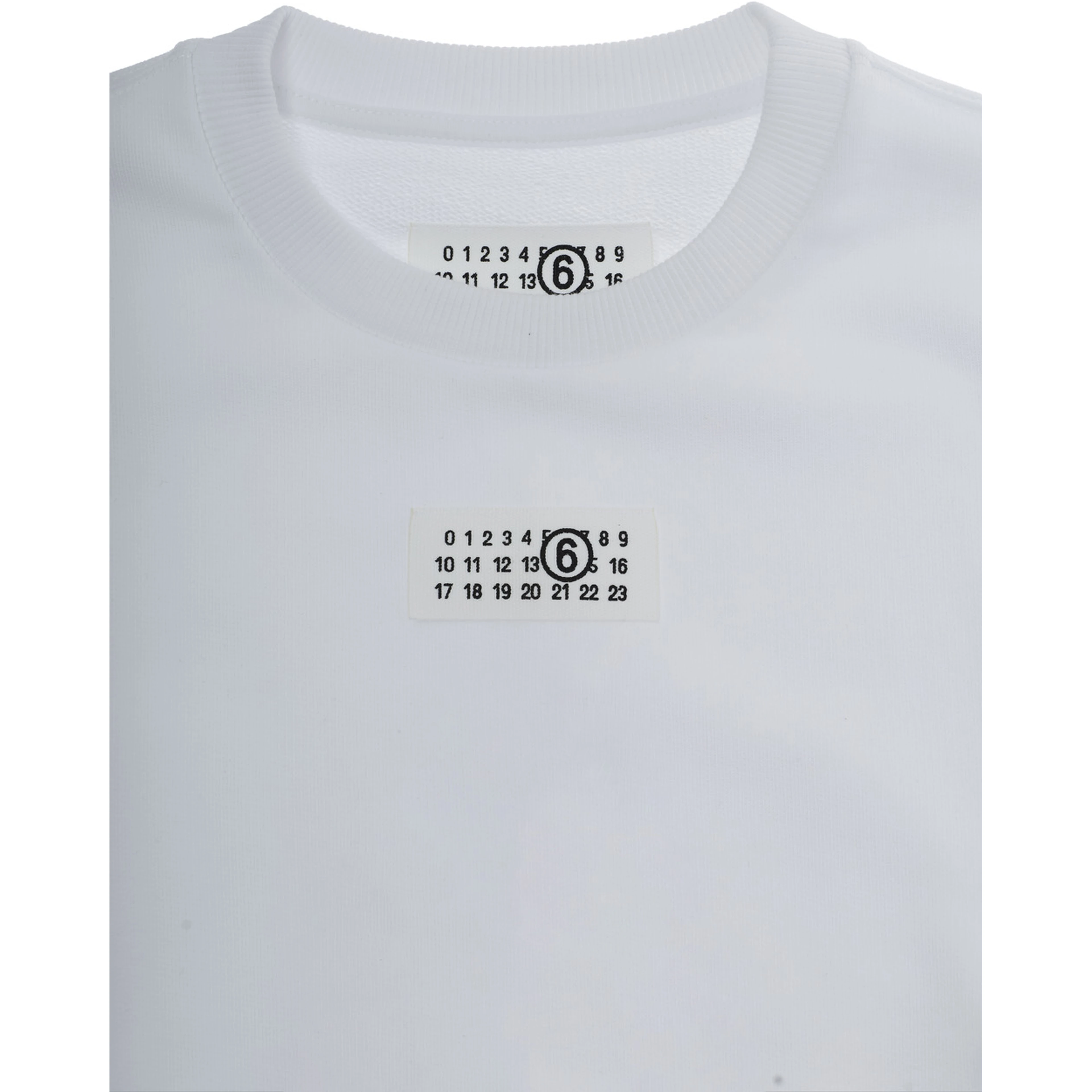 White Crewneck Sweatshirt with Numeric Logo on the Front in Cotton Boy