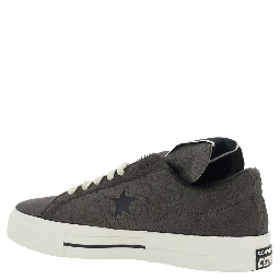 OneSTR Black Sneaker with Extended Tongue and Fur Design in Leather Unisex