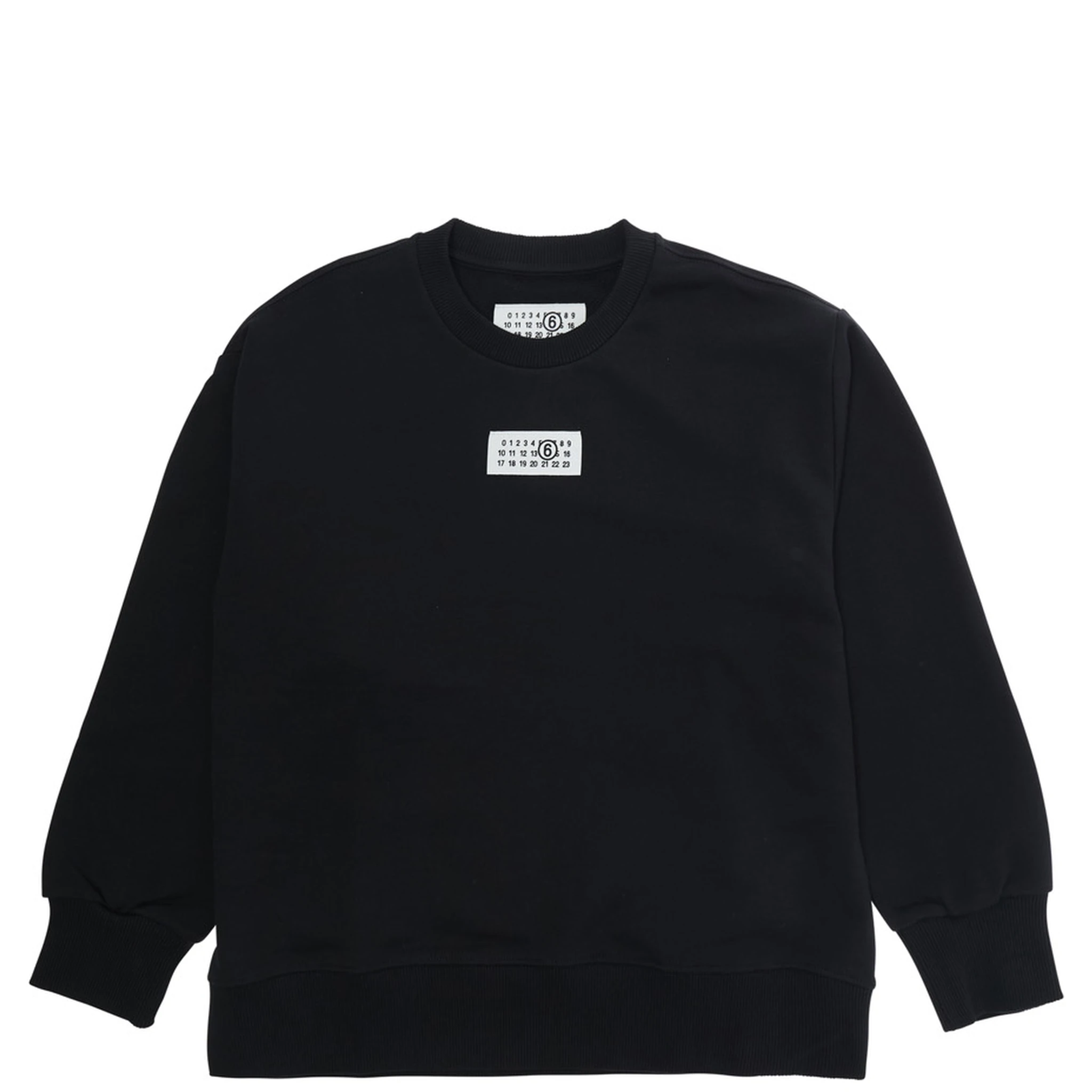 Black Crewneck Sweatshirt with Numeric Logo on the Front in Cotton Boy
