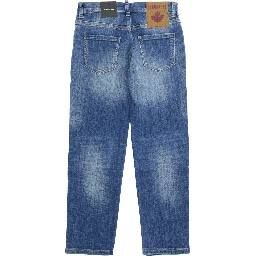 Stanislav Blue Jeans with Ripped Details and Logo Patch on the Rear in Denim Boy