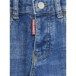 Stanislav Blue Jeans with Ripped Details and Logo Patch on the Rear in Denim Boy