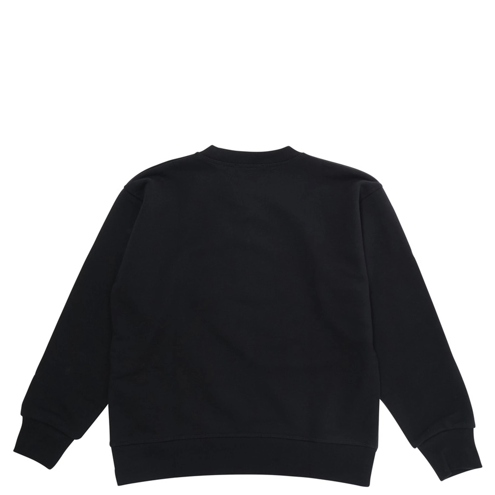 Black Crewneck Sweatshirt with Logo Lettering on the Front in Cotton Boy