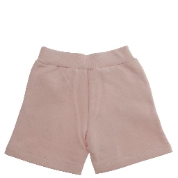 Pink Shorts with Logo Lettering on the Front in Cotton Baby