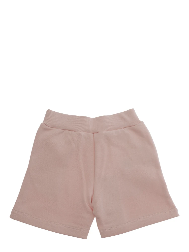 Pink Shorts with Logo Lettering on the Front in Cotton Baby alternative