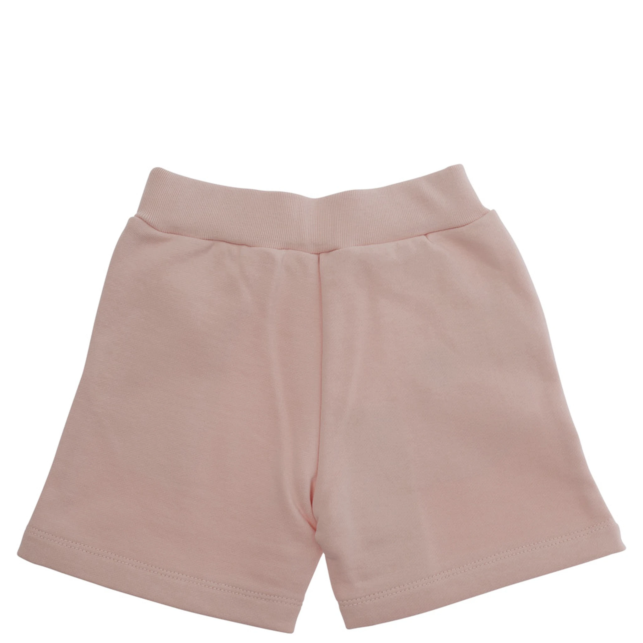 Pink Shorts with Logo Lettering on the Front in Cotton Baby