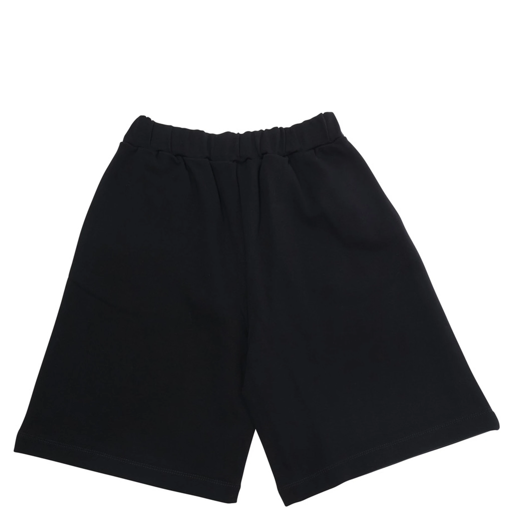 Black Shorts with Elastic Waist and Logo Lettering on the Front in Cotton Boy