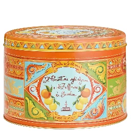 1 Kg Sicilian Citrus and Saffron Panettone with Orange Tin Box