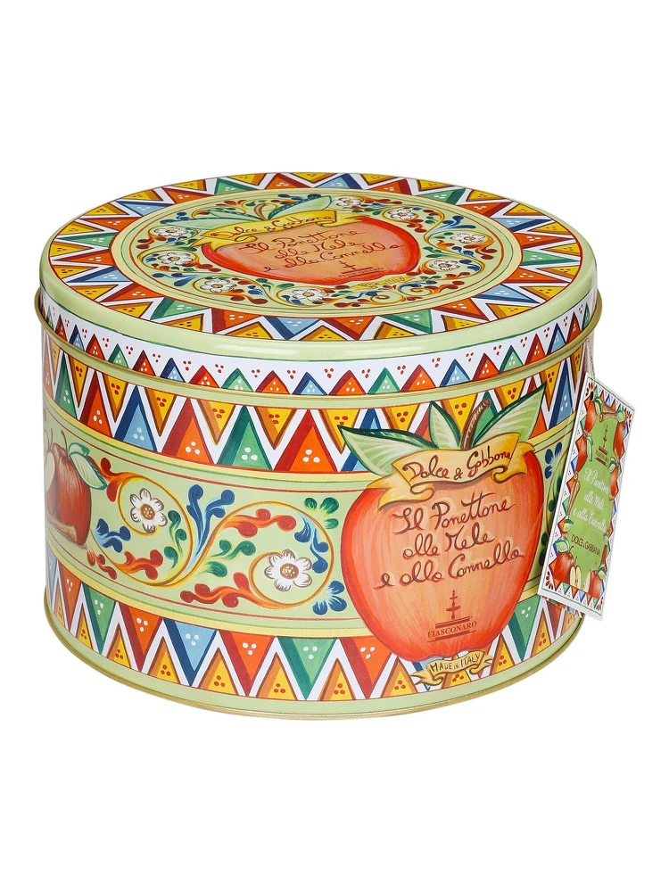 500 g Apple and Cinnamon Panettone with a Multicolor Tin Box alternative