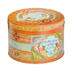1 Kg Sicilian Citrus and Saffron Panettone with Orange Tin Box