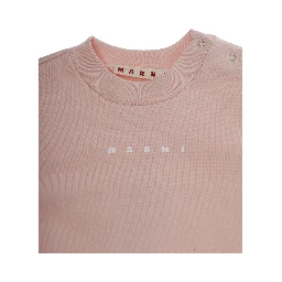 Pink Sweatshirt and Pants Set with Logo Lettering on the Front in Cotton Baby