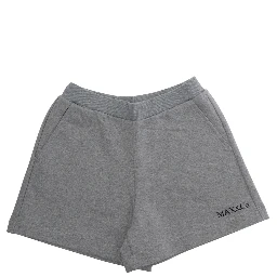 Grey Shorts with Elastic Waist and Logo Lettering on the Front in Cotton Girl