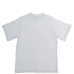 White Crewneck T-Shirt with Logo Lettering on the Front in Cotton Boy