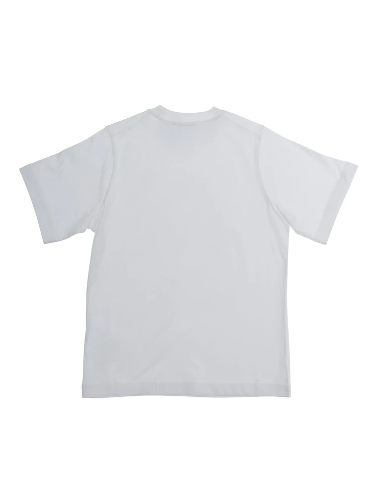 White Crewneck T-Shirt with Logo Lettering on the Front in Cotton Boy alternative