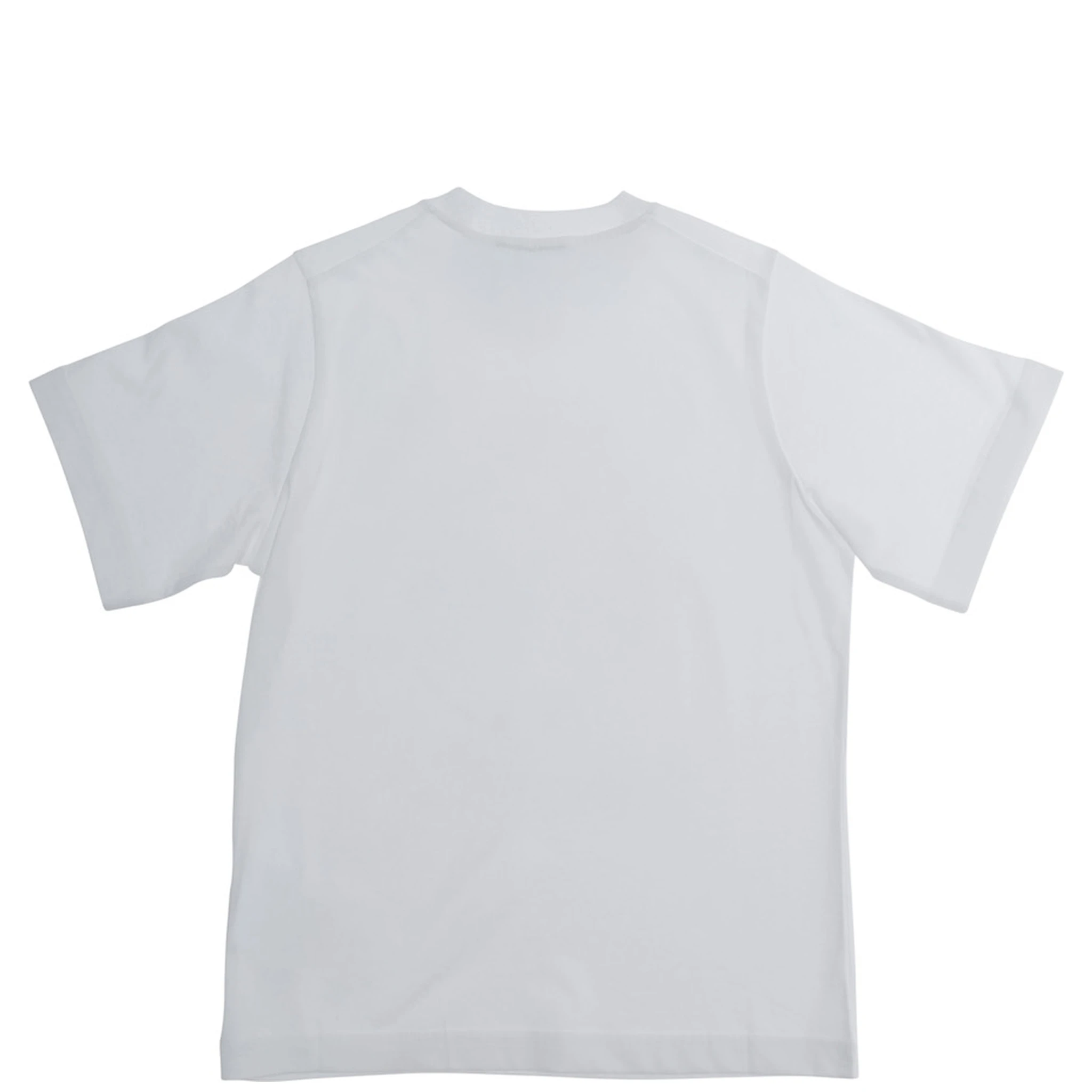 White Crewneck T-Shirt with Logo Lettering on the Front in Cotton Boy