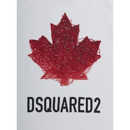 White Crewneck T-Shirt with Logo Lettering on the Front in Cotton Boy