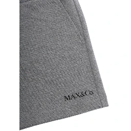 Grey Shorts with Elastic Waist and Logo Lettering on the Front in Cotton Girl