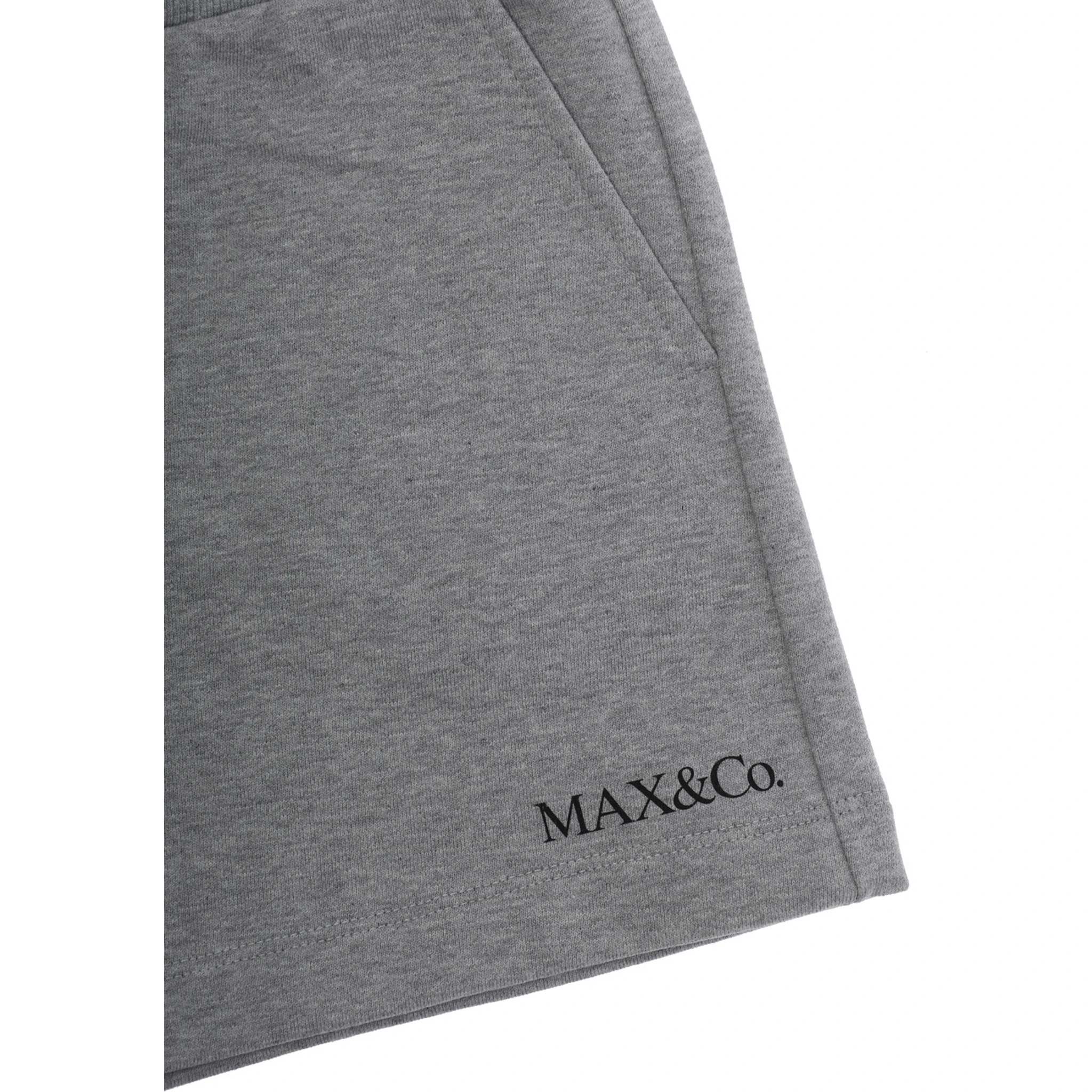 Grey Shorts with Elastic Waist and Logo Lettering on the Front in Cotton Girl