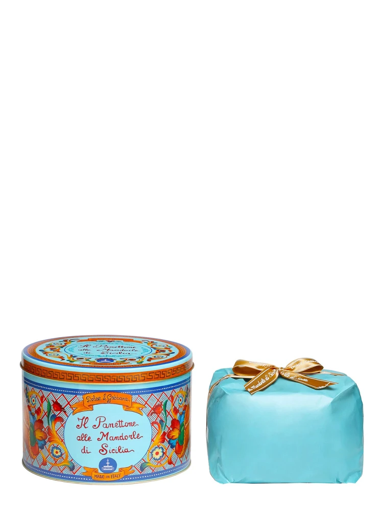 1 Kg Sicilian Almond Panettone with Light Blue Tin Box alternative
