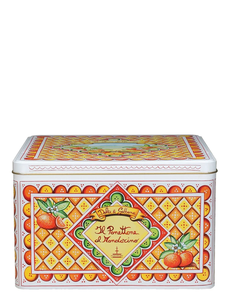 1 Kg Mandarin Panettone with Multicolor Tin Box
