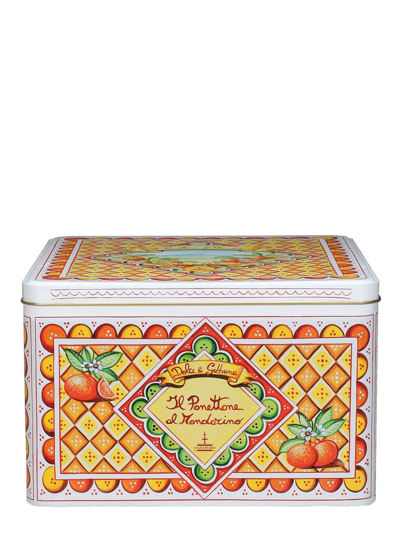 1 Kg Mandarin Panettone with Multicolor Tin Box