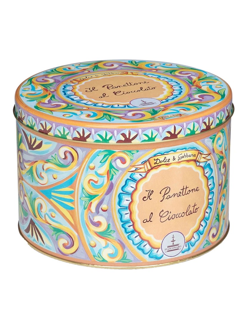 500 g Chocolate Panettone with Multicolor Tin Box