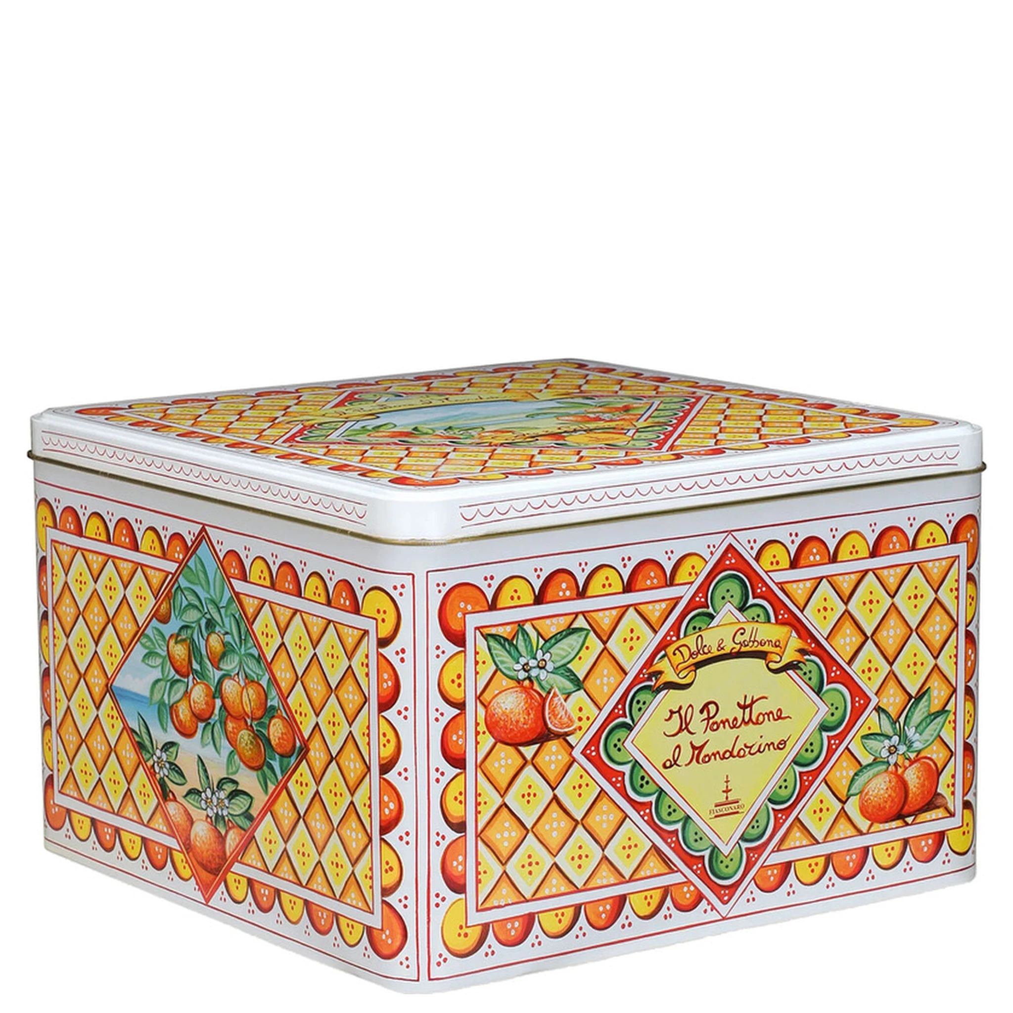 1 Kg Mandarin Panettone with Multicolor Tin Box