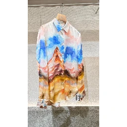 "Blu Zermatt" shirt in silk