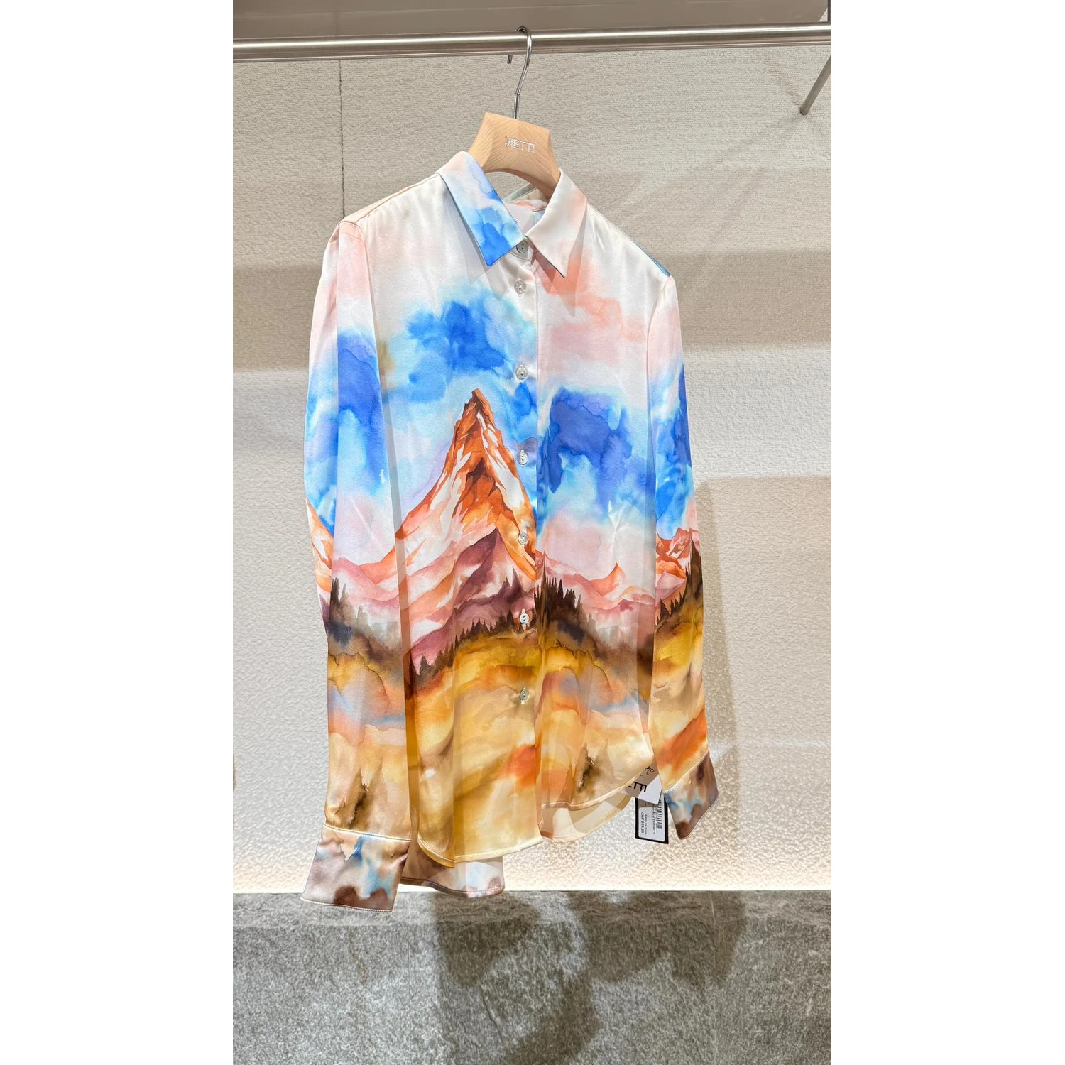 "Blu Zermatt" shirt in silk