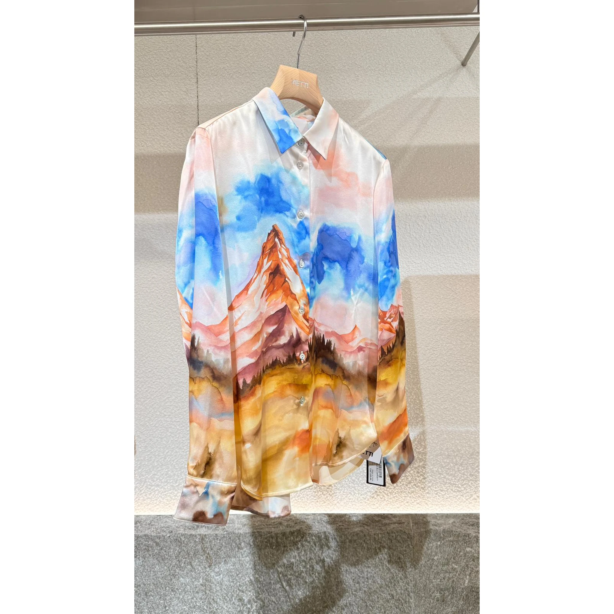 "Blu Zermatt" shirt in silk