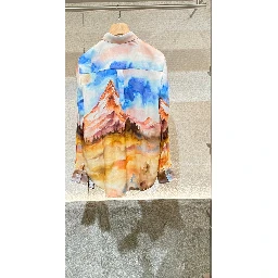 "Blu Zermatt" shirt in silk