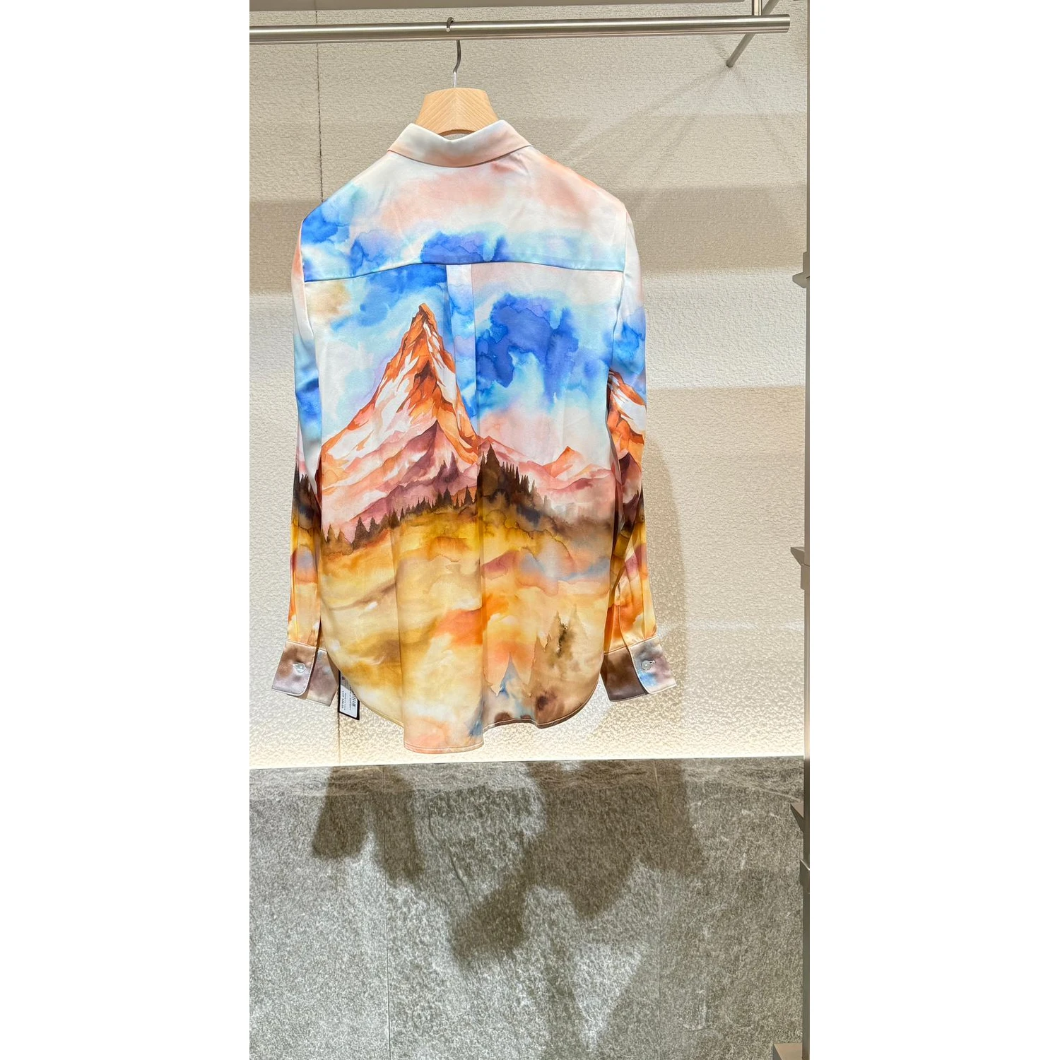 "Blu Zermatt" shirt in silk