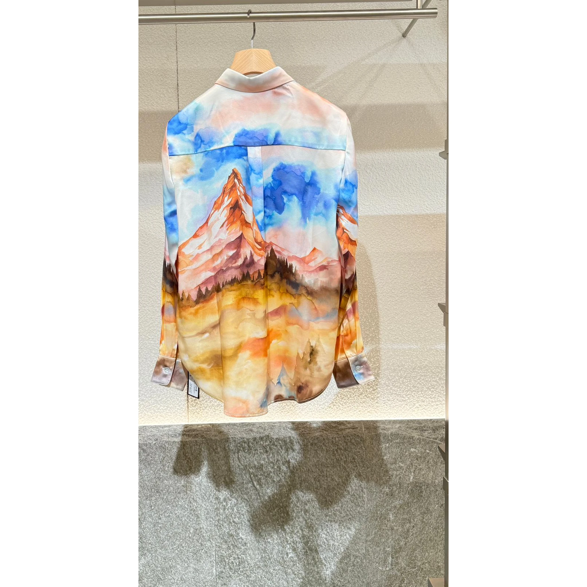 "Blu Zermatt" shirt in silk