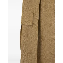 Wide-leg wool cargo trousers