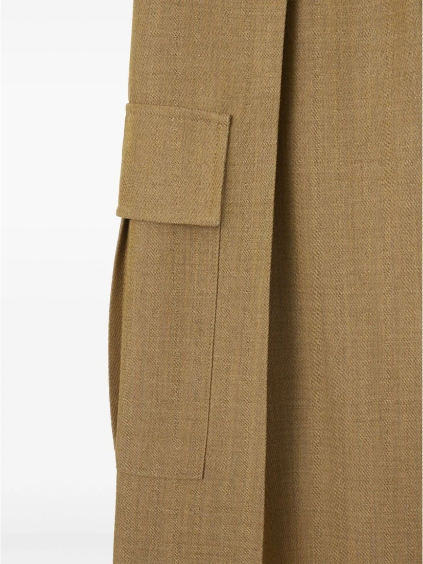 Wide-leg wool cargo trousers