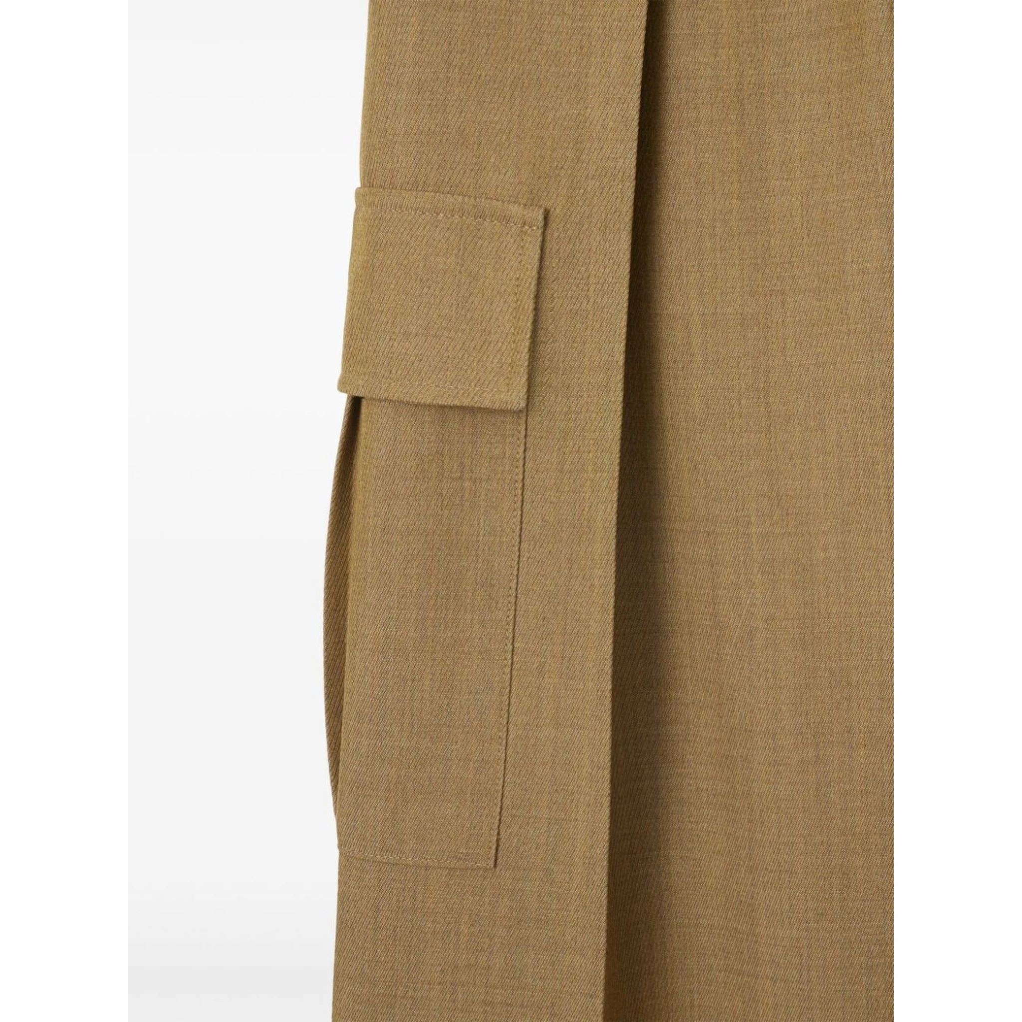 Wide-leg wool cargo trousers