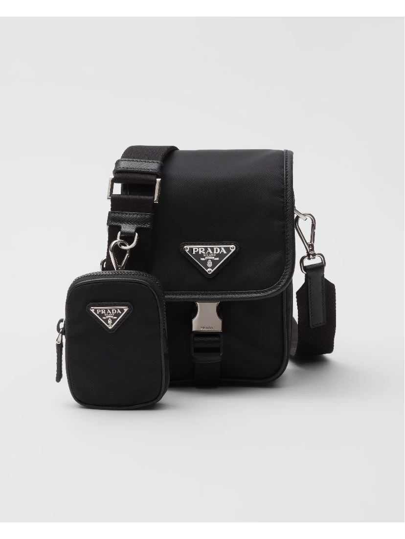 Re-Nylon and Saffiano crossbody bag