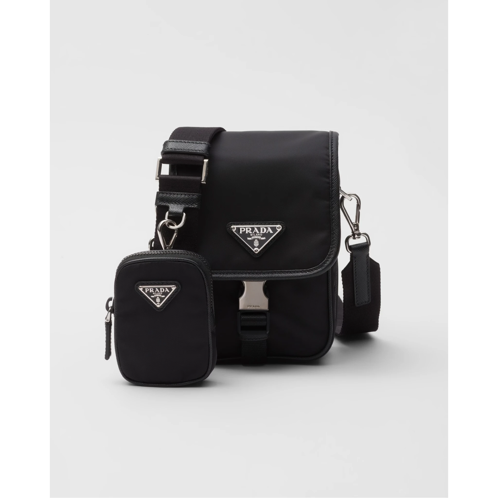 Re-Nylon and Saffiano crossbody bag